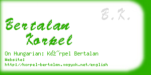 bertalan korpel business card